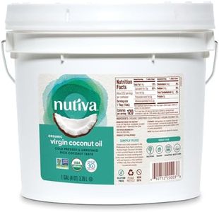 Nutiva Organic Coconut Oil 128 fl oz, Cold-Pressed, Unrefined Cooking Oil, Natural Hair Oil, Skin Oil, Massage Oil, USDA Organic, Extra Virgin Coconut Oil (Aceite de Coco)