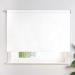 OHS Roller Blinds Window White, Easy Fit Blinds for Home Use Office Living Room Kitchen Window Roller Blinds Stylish Thermal Blackout, 165cm x 120cm