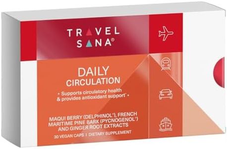 TRAVELSANA Daily Circulation | Super Antioxidants Supplement & Daily Circulatory Support | Maqui Berry (Delphinol), French Maritime Pine Bark (Pycnogenol), Ginger Root Extracts | 30 Servings