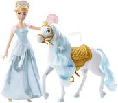 Mattel Disney Princess Toys, Cinderella Doll with Horse and Styling Accessories, Inspired by the Disney Movie, HPF95