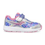 Saucony Ride 10 Jr (Toddler/Little Kid), Silver/Pink, 4.5 US Toddler