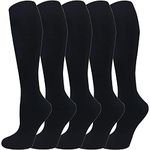 5 Pairs Warm Knee High Socks for Women-Thermal Cotton Socks for Hiking,Work,Winter,Gifts