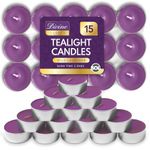 15pk Scented Tea Lights Lavender Candles Scented Strong Scented Tea Light Candles Long Lasting Tea Lights Scented for Home Decor Tealight Candles Scented Long Burn Time Scented Tealights