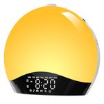 Sunrise Alarm Clock, Bluetooth Speaker Wake Up Light Night Light with 16 Colors, Sunrise/Sunset Simulation Dual Alarms and Snooze Function, 7 Natural Sounds, FM Radio, Bedside Lamp for Kids Adult.