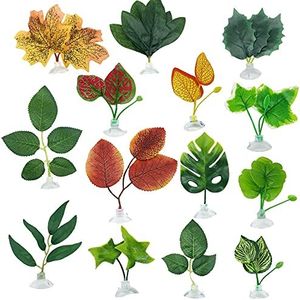 Cayway 14 PCS Ornement Artificielle Plante Feuille Hamac Feuille de Lit Betta pour Poisson Betta Betta Fish Leaf Bed, Fish Tank Ornement for Betta Habitat Breeding Resting Aquarium Decoration