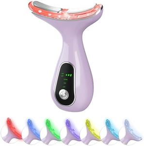 Face Massager Tool, Facial and Neck Massager Beauty 3-in-1 Triple Action Light, Thermal, and Vibration for Skin Care Face Sculpting Tool(Purple)