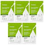 Twasa Niacinamide Serum Face Sheet Mask | Korean Face Mask for Acne Marks, Blemishes & oil | De Tan Face Pack | Reduced Dark Spots | Face sheet mask for Men & Women (20g) - Pack of 5