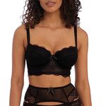 Freya Women's Fancies Underwire Longline Bra, Black, 30FF