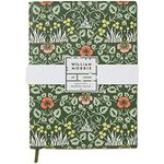 William Morris At Home Useful & Beautiful Vegan Leather Refillable Journal, A4, Green, FG6852