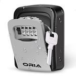 ORIA 4-Digit Combination Wall Mounted Key Storage Lock Box, Resettable Code