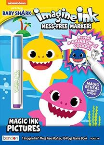 Bendon Baby Shark 16-Page Imagine Ink Coloring Book with Mess Free Marker 47220