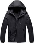 Men's Mountain Waterproof Ski Snow Jacket Windproof Warm Winter Coat Snowboard Rain Jacket Black L