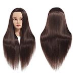 VIVIAN 26"-28" Mannequin Head Hair Styling Manikin Cosmetology Doll Head Synthetic Fiber Hair Hairdressing Training Model Free Clamp