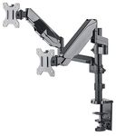 Manhattan Universal Gas Spring Dual Monitor Mount Two Gas-Spring Jointed Arms, Supports Two 17" to 32" TVs Or Monitors up to 8 Kg (17.64 Lbs.)