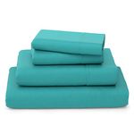 Cosy House Collection Luxury Bamboo Sheets - 4 Piece Bedding Set - Bamboo Viscose Blend - Soft, Breathable, Deep Pocket - 1 Duvet Cover, 1 Fitted Sheet, 2 Pillow Cases - King, Turquoise