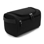 Wash Bag Mens,AOBETAK Large Hanging Waterproof Toiletry Bag with Mesh and Zip Compartment,Overnight Gym Shaving Travel toiletries Set kit for Men Women Ladies Gents Girls,Black