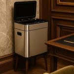 The Better Home Dual Compartment 13L + 13L Automatic Dustbin With Motion-Sensor | Stainless Steel Smartbin with Lid I Removable Buckets | Dustbin For Kitchen, Bedroom, Bathroom, Office