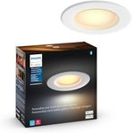 Philips Hue White Ambiance 4" High Lumen Smart LED Retrofit Can Downlight, Bluetooth & Zigbee Compatible, Warm-to-Cool White Light (Hue Hub Optional), 1pk (578484)