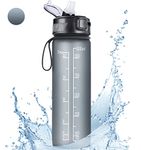 FULDENT Sports Water Bottle 1L, Leakproof Design Water Bottle with Time Marker, BPA Free Tritan Plastic Drinking Bottle for Teenager, Adult, Sports, Gym, Fitness, Cycling, School & Office