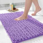 Yimobra Luxury Bathroom Rug Mat 24x17, Extra Soft & Absorbent Bath Rugs, Non-Slip Plush Shaggy Bath Carpet, Machine Wash Dry, Bath Mats for Bathroom Floor, Tub and Shower, Lavender