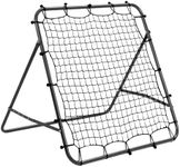 Rebounder Net Practise Football Training Net Soccer Kickback Target Goal Pro for Children Kids Play Teaching Equipment Adjustable Portable Soccer Door (Black, Single-Sided)