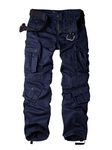AKARMY Men's Casual Military Army Camo Combat Work Cargo Pants with 8 Pockets Royal Blue 36