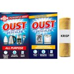 Ultimate Oust All Purpose Descaler | Effective Limescale Remover and Cleaner, 1 X All Purpose Descaler, 1 X Washing Machine Cleaner and Dishwaher with KRISP Micro Fibre cleaning cloth