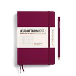 LEUCHTTURM1917 - Notebook Hardcover Medium A5-251 Numbered Pages for Writing and Journaling (Port Red, Dotted)