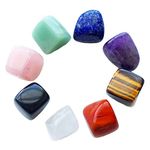 Bella Jade Healing Crystals for Use as 7 Chakra Stones, Worry Stones, Hot Spa Rock & Massage Stones for Grounding Balancing Soothing Meditation Reiki (Set of 8)