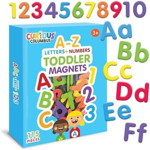 Curious Columbus - Magnetic Letters and Numbers for Toddlers - Alphabet Magnets with Numbers - Foam ABC Magnets Refrigerator - Letter Magnets for Homeschool Preschool and Kinder Classroom Supplies