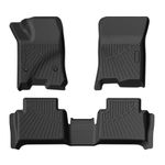 FIILINES Floor Mats for Chevrolet Chevy Colorado Crew Cab/GMC Canyon 2023 2024 2025, All Weather TPE Floor Liners Waterproof Durable 1st & 2nd Row Liner Set, Black