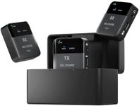 MELONARE PM-2 Portable Wireless in Ear Monitor System w/Charging Case, Wireless Audio Transmitter and Receiver, 24bit/48kHz Audio, OTG Input, Mono/Stereo Switch, IEM for Live Shows, Studios, Bands