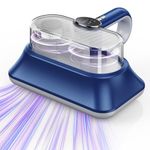 Mattress Vacuum Cleaner, Powerful Vibration Handheld Vacuum Cleaner with UV-C Light and LED Display, HEPA Filter, Handheld Hoover Cordless for Bed, Carpet, Sofa, Crib, Pillows (bright blue)