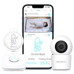 Sense-U Smart Baby Monitor 3+ Crystal Clear 2K Remote PTZ Camera, Tracks Your Baby's Sleep Position, Rollover, Feeling Temperature Sensors | Night Vision, 2-Way Talk, Motion Detection & Free App(Lite)