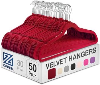 Zober Velvet Hangers 50 Pack - Heavy Duty Burgundy Hangers for Coats, Pants & Dress Clothes - Non Slip Clothes Hanger Set - Space Saving Felt Hangers for Clothing