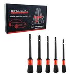 Detailmax Nylon Bristles Brush for Cleaning Interior and Exterior Dressing Dashboard | Vents |Tyres |Trim |Wheel Nuts |Engine Bay (Set of 5)