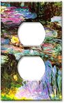 Art Plates - Printed Switch Plateplate - Monet: Violet Lilies - Outlet Cover Metal Decorative Metal Wall Plate - (Made in USA)