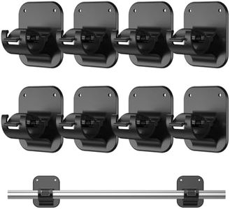 JHCJHC Curtain Rods No Drilling for Windows,4pcs Self Adhesive No Drill Curtain Rod Brackets,Universal 3 Way Install Methods Curtain Rod Holders for Dorm Apartment Kitchen Bedroom Home (Black, 8PCS)