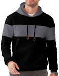 JMIERR Men's Hoodies Waffle Sweatshirt with Pocket Casual Winter Long Sleeve Outdoor Drawstring Pullover Big Tall Golf Sweaters Athletic Sweatshirts Black XX-Large