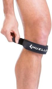 MUELLER Sports Medicine Jumper's Knee Single Strap, Knee Pain Relief Support for Men and Women, Ideal for Osgood-Schlatter's, Runner's Knee, Patellar Tendinitis, One Size, Black