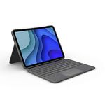 Logitech Folio Touch iPad Pro 11-inch(1st, 2nd, 3rd, 4th gen - 2018, 2020, 2021, 2022)Keyboard Case - Backlit Keyboard, Trackpad, Smart Connector, QWERTY UK English Layout - Grey