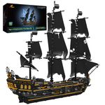 JMBricklayer Black Pearl Ship Building Sets, Mysterious Pirate Toys Building Kits, Cool Collectible Creative Pirate Ship Toys for Boys Teens, Fathers Day Gift for Model Ship Enthusiasts (2868 Pieces)