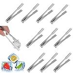 JEOPKO 10 Pcs Ice Tongs, 6 Inch, Stainless Steel Mini Sweet Food Small Buffet Serving Kitchen Plastic Tong for Coffee Sweets Bread Cake, LYUK6CBXGJJZZMH