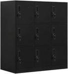 SunLinkSan Metal Storage Cabinet, Steel Locker with Lock,Office Storage with Doors,Lockers for Employees, Living Room, Bedroom, Office,Gym,School (Black, 9 Doors)