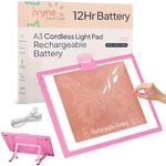 iVyne Rechargeable A3 Light Pad for Diamond Painting - LED Light Board for Weeding & Tracing - Diamond Art Light Pad - Ultra-Thin & Portable - Perfect for Artists & Crafters - Pink