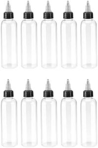 10Pcs Plastic Squeeze Bottles with Twist Cap,Clear Dispensing Bottles with Twist Cap,Empty Plastic Squeeze Bottles with Twist Cap for Ink Liquid,Cookie Decorating, Condiments, Arts and Crafts,30ml