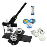 ChiButtons Button Maker Kit 58mm (2 1/4") Badge Press Machine-B400 + 58mm Round Die Moulds + 100 set Button Components + Adjustable Circle Cutter (Black-New)