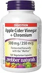 Webber Naturals Apple Cider Vinegar with Chromium, 120 Capsules, Fermented Naturally with The Mother, Digestive Support, Sugar Free, Vegan