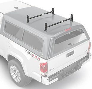 AA-Racks Model DX36 Universal Pickup Truck Cap & Topper 2 Bar Ladder Roof Van Rack System Adjustable Steel Cross Bars - Sandy Black