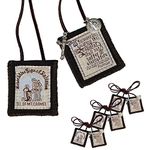 Scapulars Catholic, 3 Pack Bulk Brown Scapular Of Our Lady Of Mount Carmel, Escapularios Catolicos Scapular Catholic Necklaces Gift For Women Man With St Benedict Medal Crucifix Mexican Decoration